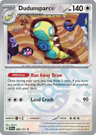 Image for Dudunsparce (Master Ball Pattern) (SV: Prismatic Evolutions) (080/131) - Pokemon