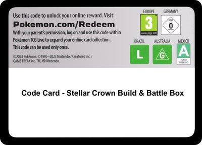 Image for Code Card - Stellar Crown Build & Battle Box - Pokemon