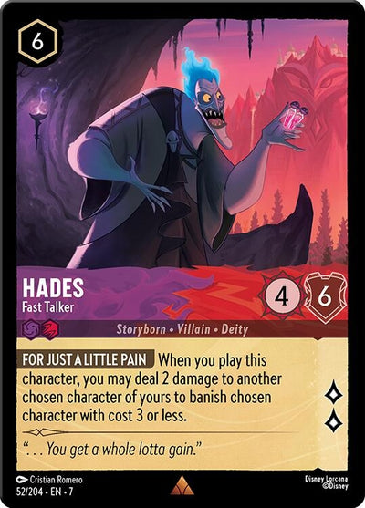 Image for Hades - Fast Talker (Archazia's Island) (52/204) - Disney Lorcana