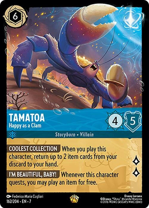 Image for Tamatoa - Happy as a Clam (Archazia's Island) (162/204) - Disney Lorcana