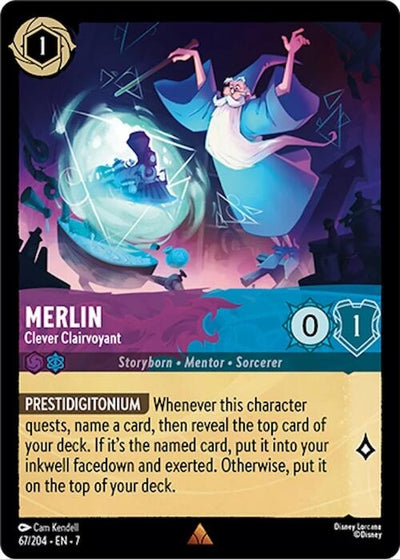 Image for Merlin - Clever Clairvoyant (Archazia's Island) (67/204) - Disney Lorcana