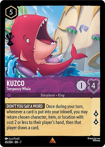 Image for Kuzco - Temporary Whale (Archazia's Island) (45/204) - Disney Lorcana