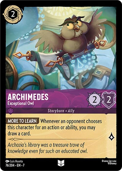 Image for Archimedes - Exceptional Owl (Archazia's Island) (76/204) - Disney Lorcana