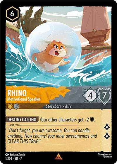 Image for Rhino - Motivational Speaker (Archazia's Island) (1/204) - Disney Lorcana