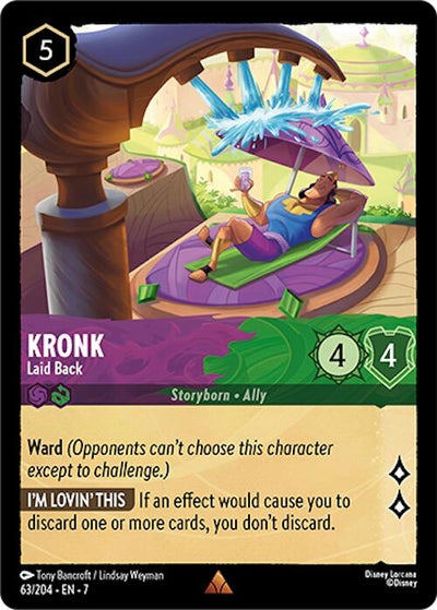 Image for Kronk - Laid Back (Archazia's Island) (63/204) - Disney Lorcana