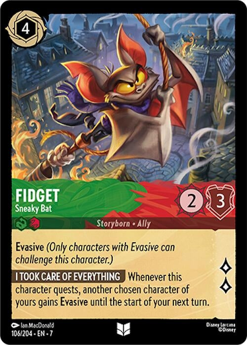 Image for Fidget - Sneaky Bat (Archazia's Island) (106/204) - Disney Lorcana