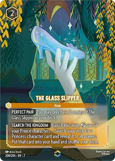 Image for The Glass Slipper (Enchanted) (Archazia's Island) (208/204) - Disney Lorcana