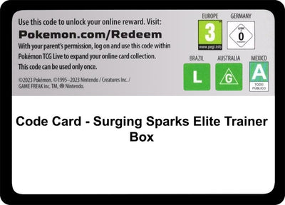 Image for Code Card - Surging Sparks Elite Trainer Box - Pokemon