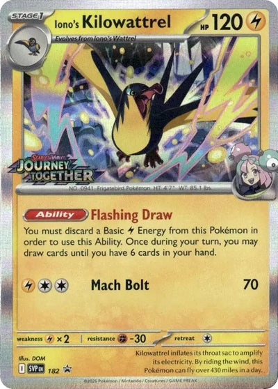 Image for Iono's Kilowattrel - 182 (Prerelease) (SV: Scarlet & Violet Promo Cards) (182) - Pokemon
