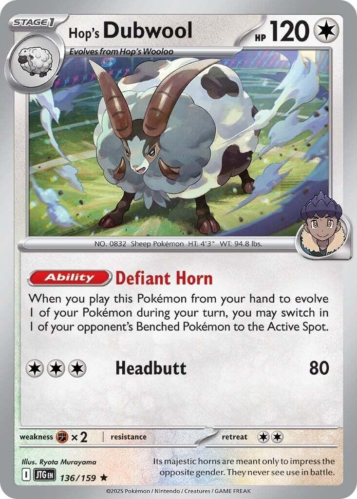 Image for Hop's Dubwool (SV09: Journey Together) (136/159) - Pokemon