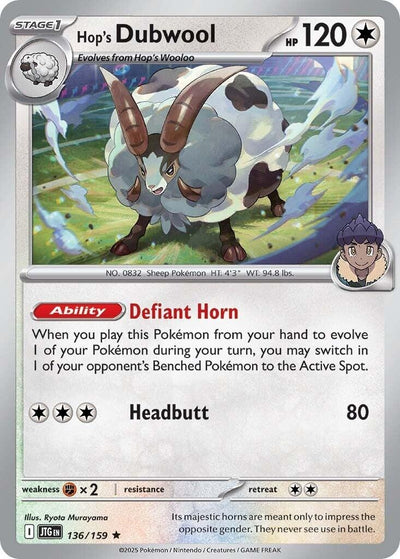 Image for Hop's Dubwool (SV09: Journey Together) (136/159) - Pokemon