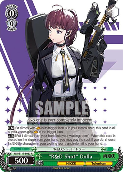 Image for "R&D Shot" Dolla (GODDESS OF VICTORY: NIKKE) (NIK/S117-E033 R) - Weiss Schwarz
