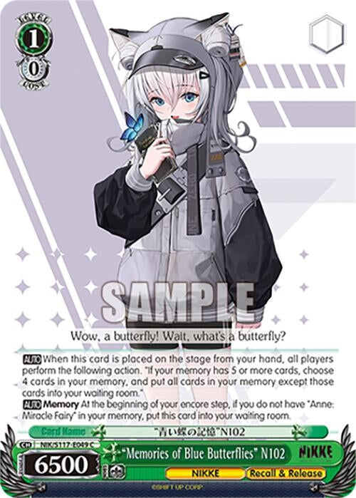 Image for "Memories of Blue Butterflies" N102 (GODDESS OF VICTORY: NIKKE) (NIK/S117-E049 C) - Weiss Schwarz