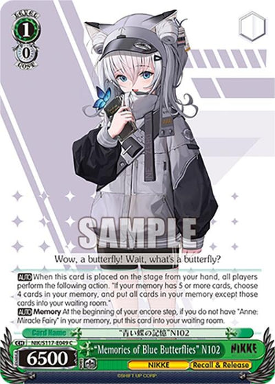 Image for "Memories of Blue Butterflies" N102 (GODDESS OF VICTORY: NIKKE) (NIK/S117-E049 C) - Weiss Schwarz
