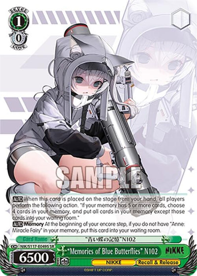 Image for "Memories of Blue Butterflies" N102 (SR) (GODDESS OF VICTORY: NIKKE) (NIK/S117-E049S SR) - Weiss Schwarz