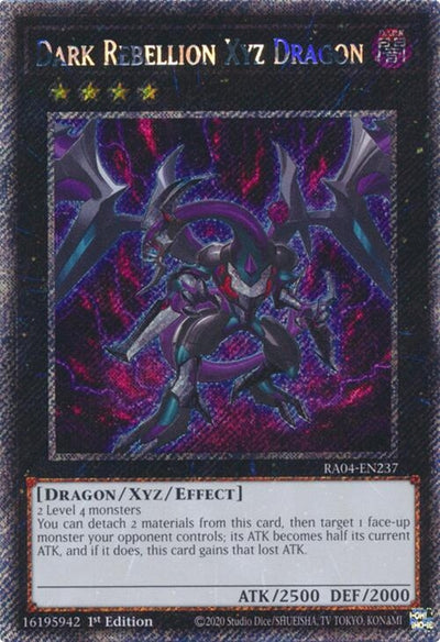 Image for Dark Rebellion Xyz Dragon (Platinum Secret Rare) (Quarter Century Stampede) (RA04-EN237) - YuGiOh