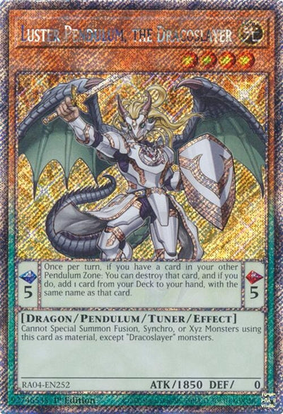 Image for Luster Pendulum, the Dracoslayer (Platinum Secret Rare) (Quarter Century Stampede) (RA04-EN252) - YuGiOh