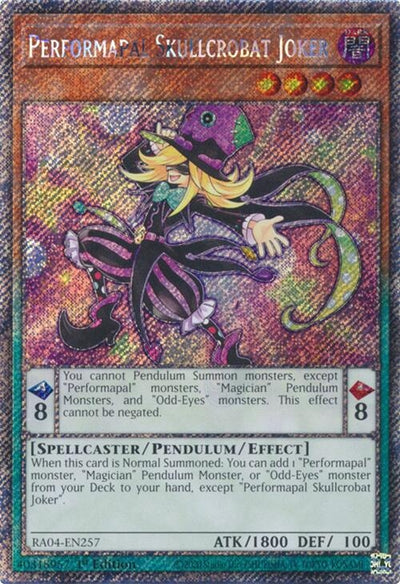 Image for Performapal Skullcrobat Joker (Platinum Secret Rare) (Quarter Century Stampede) (RA04-EN257) - YuGiOh