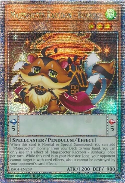 Image for Majespecter Raccoon - Bunbuku (Quarter Century Secret Rare) (Quarter Century Stampede) (RA04-EN259) - YuGiOh