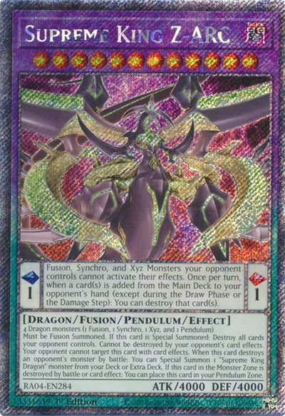 Image for Supreme King Z-ARC (Platinum Secret Rare) (Quarter Century Stampede) (RA04-EN284) - YuGiOh