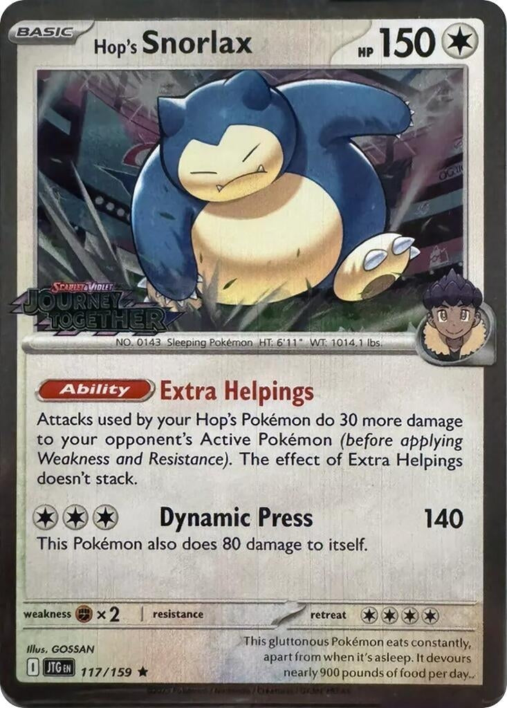 Image for Hop's Snorlax - 117/159 (Cosmos Holo) (SV09: Journey Together) (117/159) - Pokemon