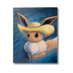 Pokémon Center × Van Gogh Museum: Eevee Inspired by Self-Portrait with Straw Hat - Printed Canvas