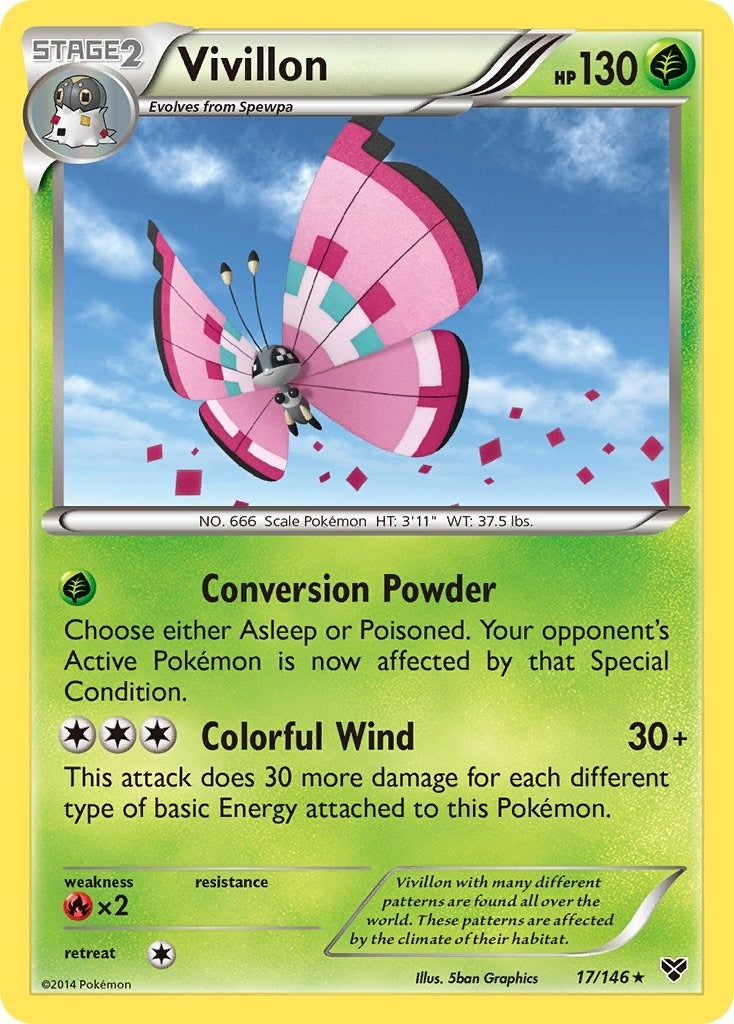 Image for Vivillon (Meadow [Pink]) (XY Base Set) (17/146) - Pokemon